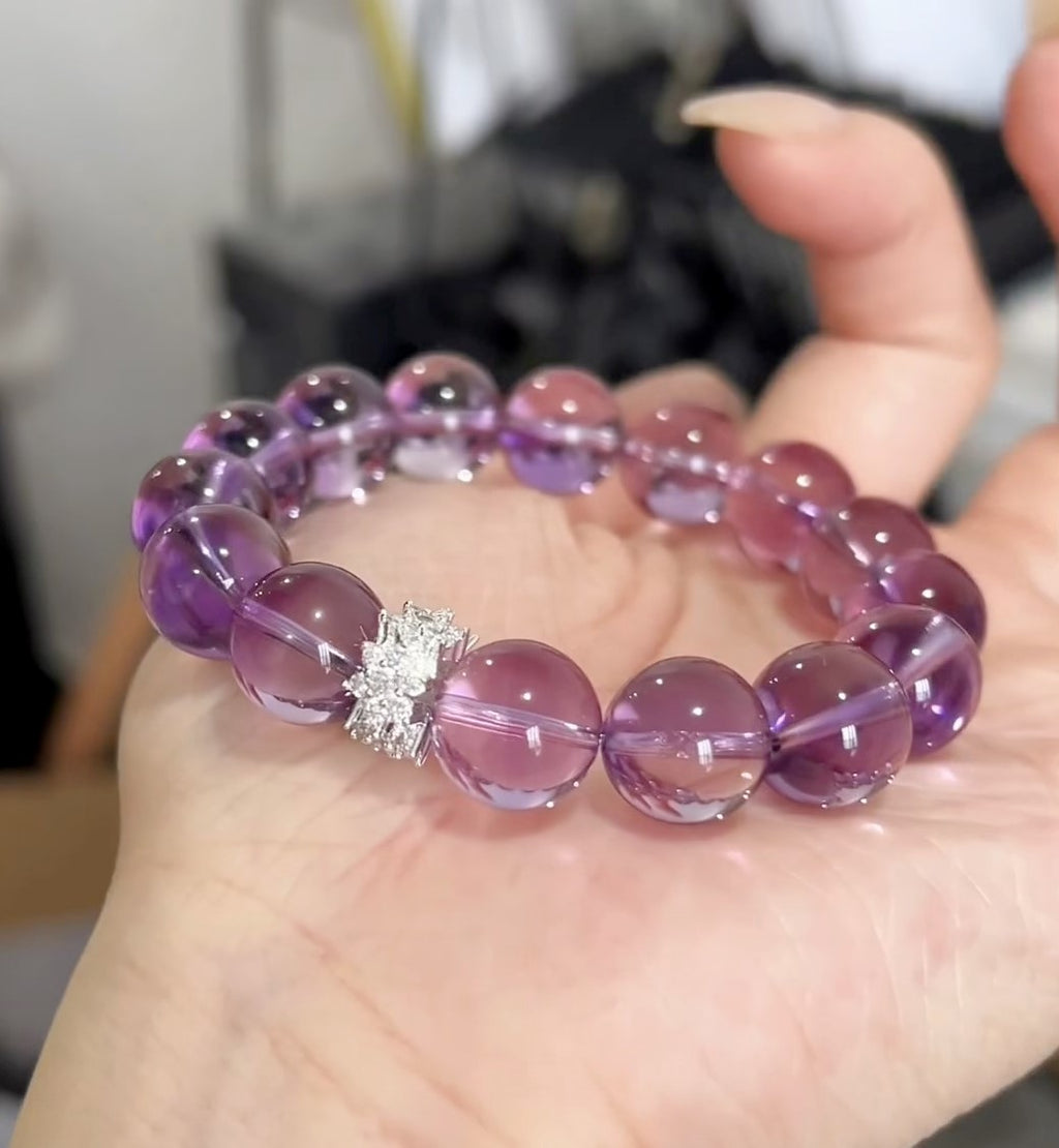 Amethyst Crystal Bracelet – Natural Calm & Intuition Booster | 8mm Gemstone Energy Jewelry