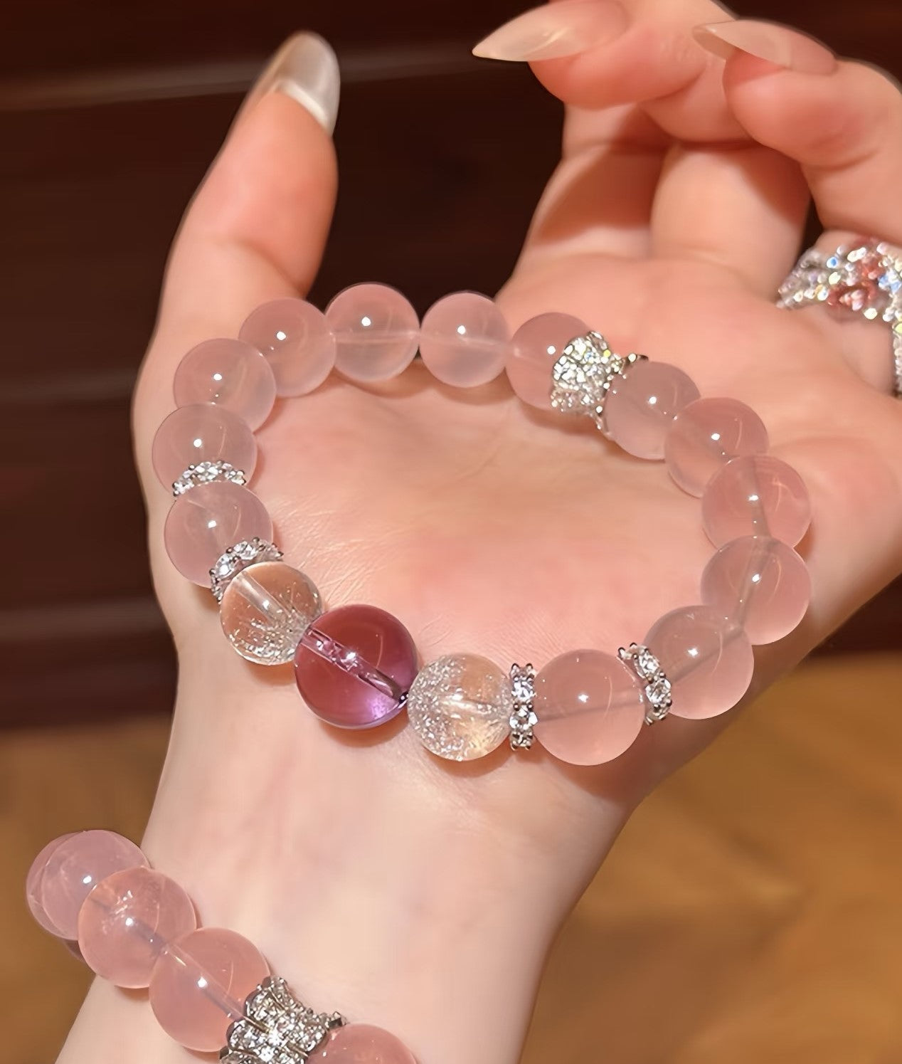 Rose Quartz Crystal Bracelet – Attract Love & Self-Care | 8mm Natural Gemstone Jewelry