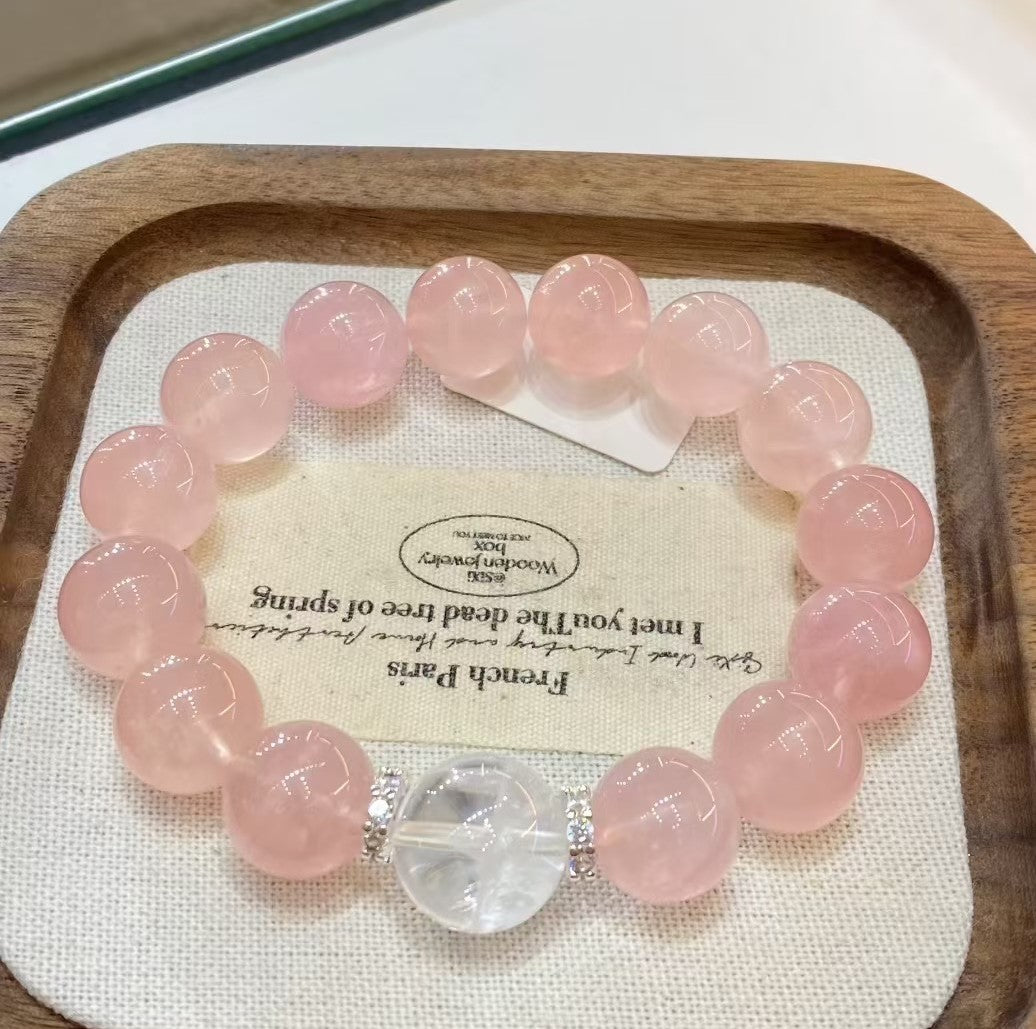 Rose Quartz Crystal Bracelet – Attract Love & Self-Care | 8mm Natural Gemstone Jewelry