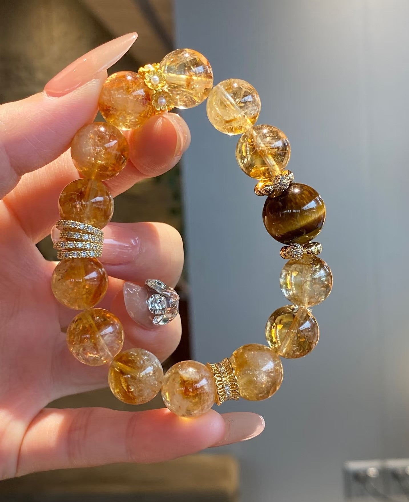Citrine Crystal Bracelet – Attract Wealth & Success | 8mm Natural Gemstone Jewelry